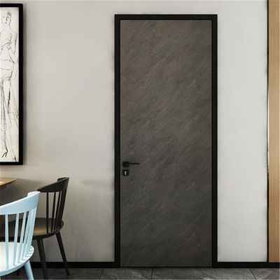 Drzwi zewnętrzne drewniane o grubości 900 mm, drzwi przednie z metalicznego czarnego drewna ISO9001