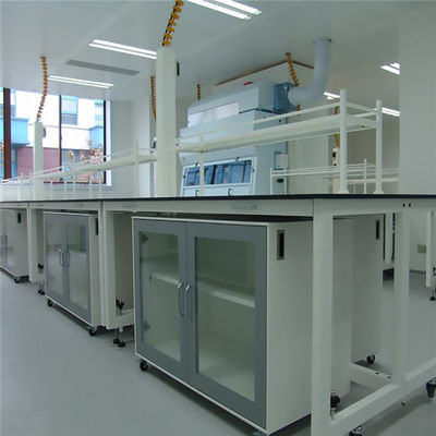 W1,5m H0,85m Lab Island Bench Stalowe meble laboratoryjne z szafką